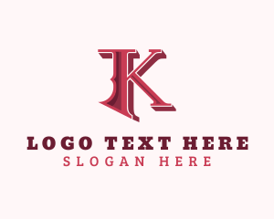 Typography - Vintage Pub Bar Letter K logo design