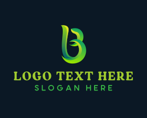 Calligraphy - Eco Nature Letter B logo design