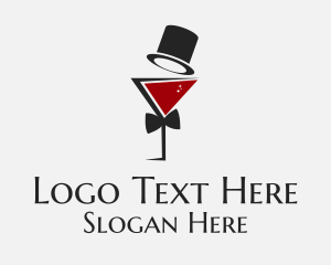 Liquor Store - Gentleman Wine Glass logo design