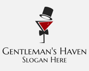 Gentleman Wine Glass logo design