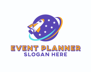 Planet Rocket Ship Logo