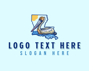 Map - Louisiana Pelican Bird logo design