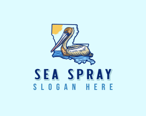 Louisiana Pelican Bird logo design