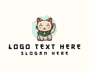 Character - Cute Lucky Cat logo design