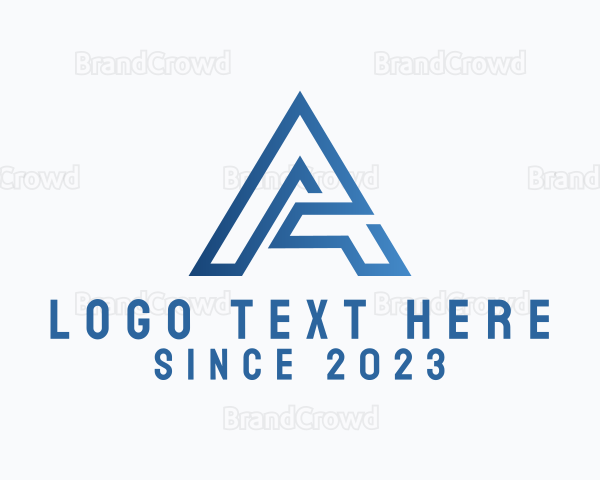 Blue Minimalist Letter A Logo