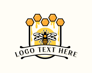 Apiculture - Nature Honey Bee logo design