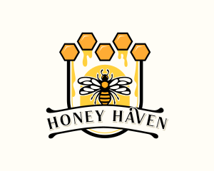 Apiary - Nature Honey Bee logo design