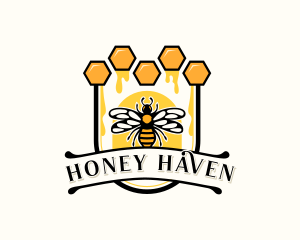 Apiculture - Nature Honey Bee logo design