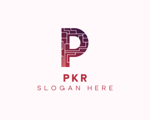 Digital Brick Letter P logo design