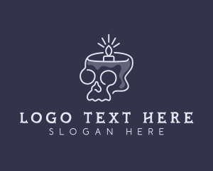 Light - Creepy Skull Candle logo design
