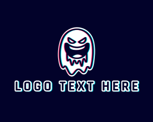 Disc Jockey - Glitch Horror Ghost Gaming logo design