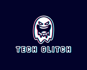 Glitch - Glitch Horror Ghost Gaming logo design