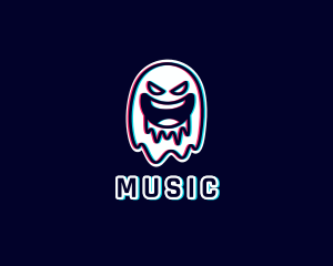 Cyberpunk - Glitch Horror Ghost Gaming logo design