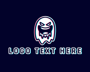 Ghost - Glitch Horror Ghost Gaming logo design