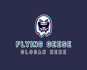 Glitch Horror Ghost Gaming logo design