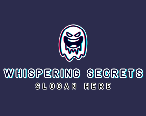 Glitch Horror Ghost Gaming logo design