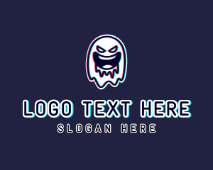 Horror - Glitch Horror Ghost Gaming logo design