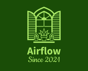 Green Window Plant logo design