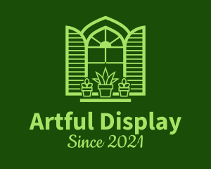 Green Window Plant logo design