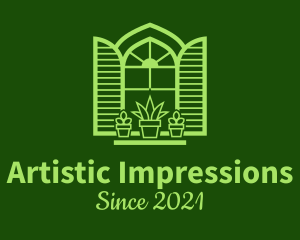 Green Window Plant logo design