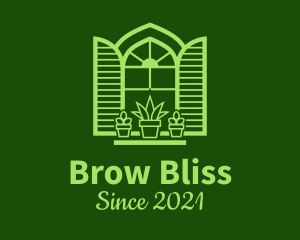 Green Window Plant logo design