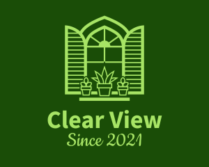 Window - Green Window Plant logo design