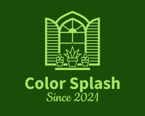 Green Window Plant logo design