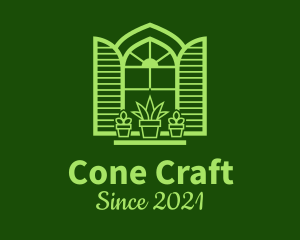 Green Window Plant logo design