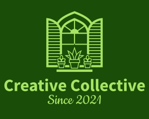 Green Window Plant logo design