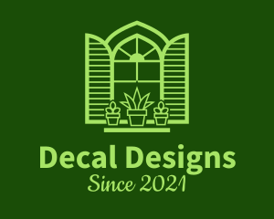 Green Window Plant logo design