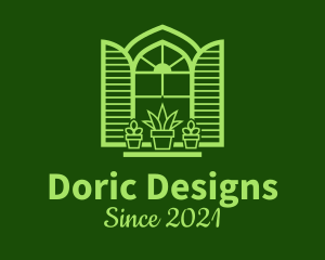 Green Window Plant logo design