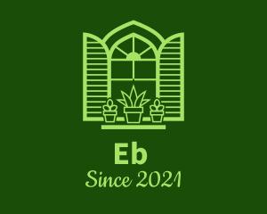 Apartment - Green Window Plant logo design