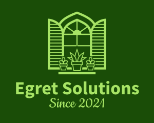 Green Window Plant logo design