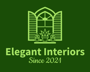 Green Window Plant logo design