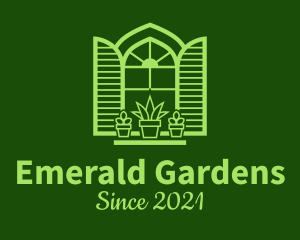 Green Window Plant logo design