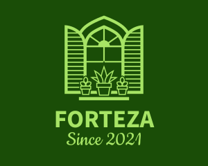 Green Window Plant logo design