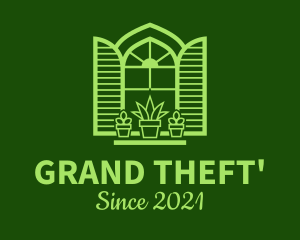 Green Window Plant logo design