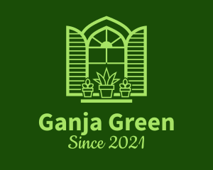 Green Window Plant logo design