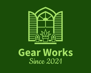 Green Window Plant logo design