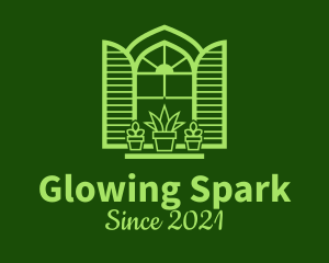 Green Window Plant logo design