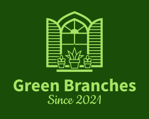 Green Window Plant logo design