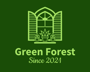 Green Window Plant logo design