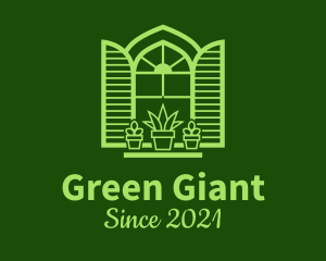 Green Window Plant logo design