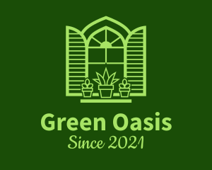 Green Window Plant logo design