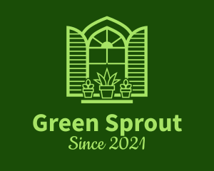 Green Window Plant logo design