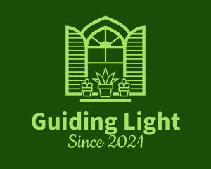 Green Window Plant logo design