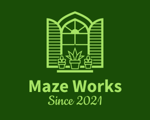 Green Window Plant logo design