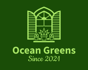 Green Window Plant logo design