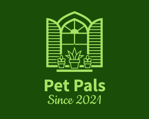 Green Window Plant logo design