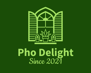 Green Window Plant logo design